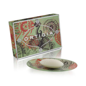 Ortigia Fico d’India soap with glass plate